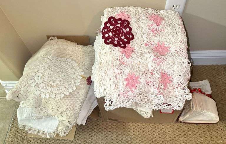Crocheted Laced Doilies & Books image