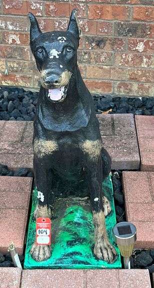 Doberman Pinscher Concrete Statue image