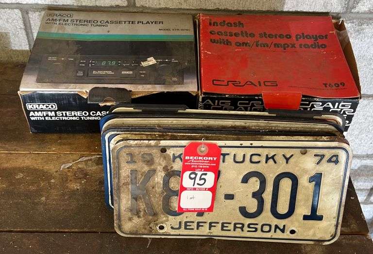 Vintage License Plates & Stereo Players image