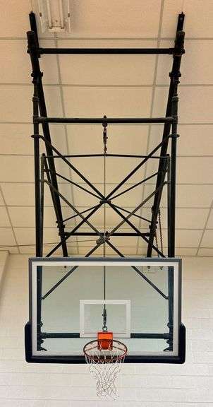 Gymnasium Ceiling-Mounted Basketball Goals & Backboards image