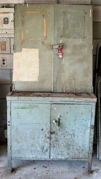 Vintage Metal Shop Cabinet image