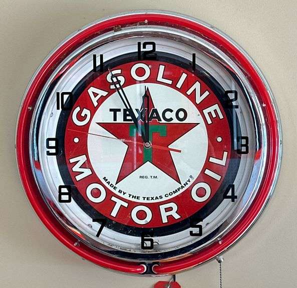 Texas Company Texaco Neon Clock image