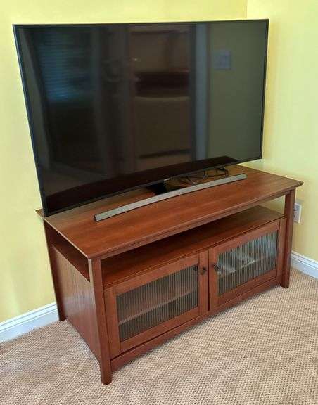 Samsung Curved 55" Flatscreen TV & Entertainment Center image