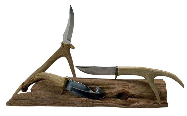 Custom Stag Handled Knife Display image