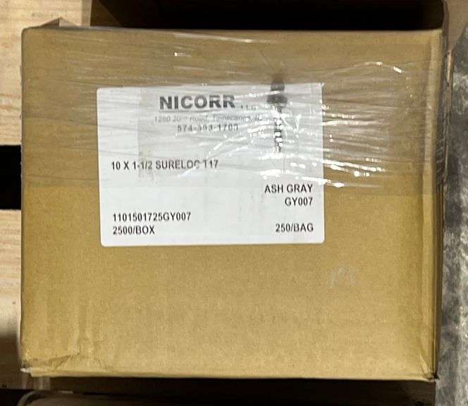 #10x1.5" Fasteners, Color-Ash Grey, qty:2500 image