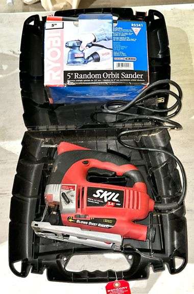 Skil Orbital Cut Jigsaw & Ryobi 5" Random Orbit Sander image