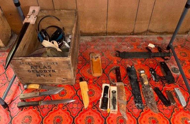 Vintage Atlas Ammo Box, Knives, & Duck Calls image