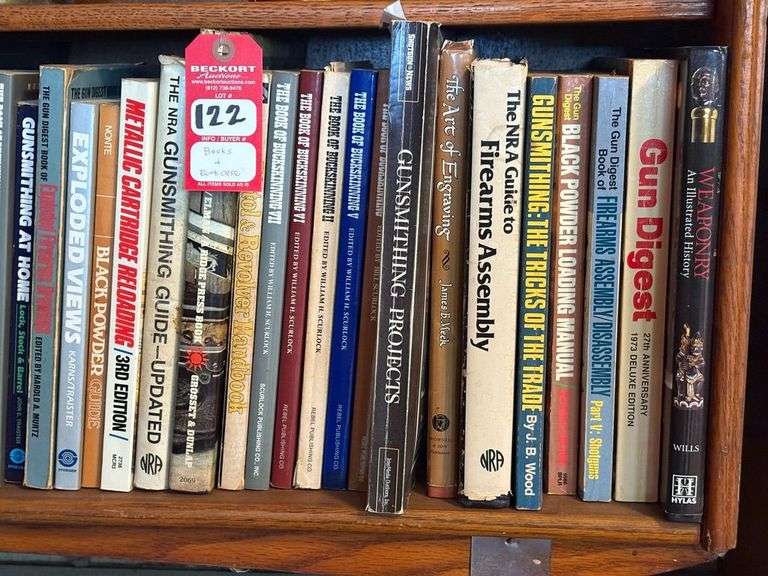 Firearm Books & Wooden Bookcase image