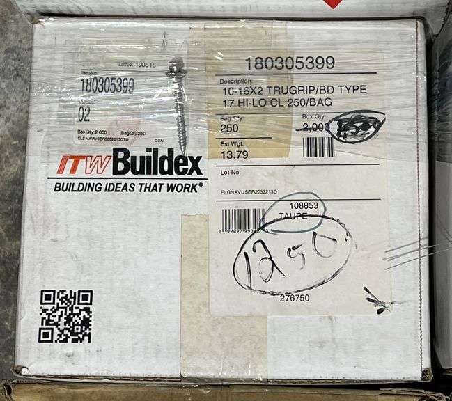 #10x2" Fasteners, Color-Taupe, qty:1250 image