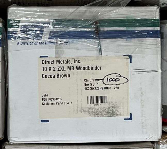 #10x2" Fasteners, Color-Cocao Brown, qty:1000 image