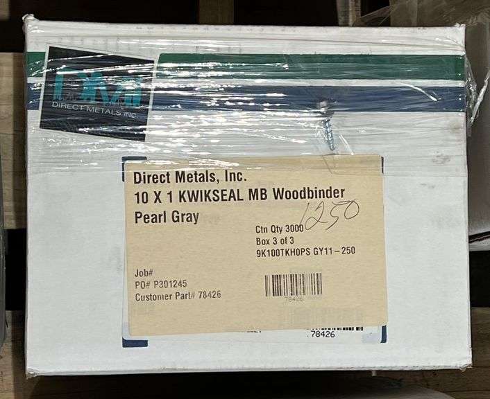 #10x1" Fasteners, Color-Pearl Grey, qty:1250 image