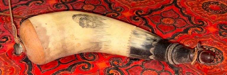Carved Powder Horn image