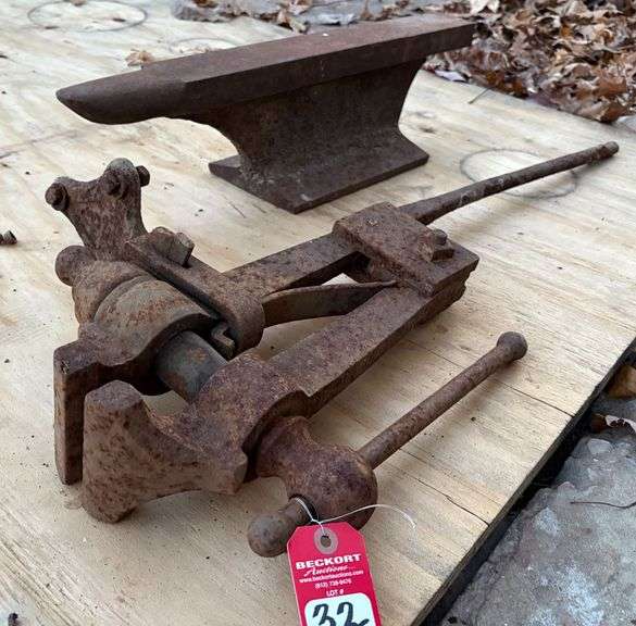 Blacksmith Vise & Shop Made Anvil image