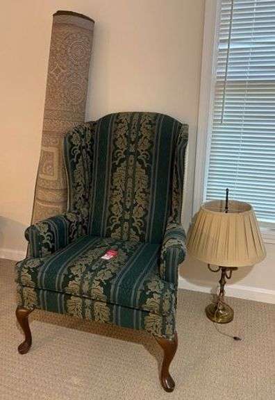 Broyhill Wingback Chair, Area Rug, & Lamp image