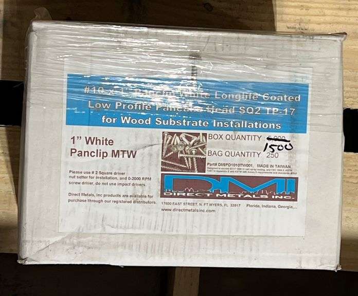 #10x1" Fasteners, Color-White, qty:1500 image