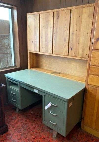 Metal Desk/Wooden Cabinetry image