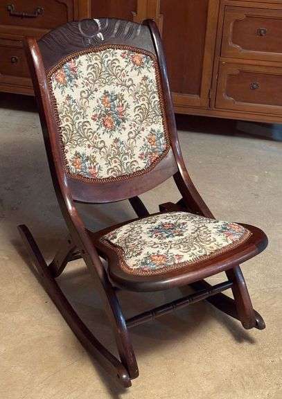 Vintage Victorian Style Folding Rocking Chair image