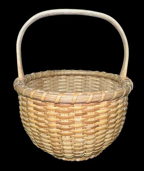Vintage McAdams Hand Woven Basket Made in New Middletown, IN image