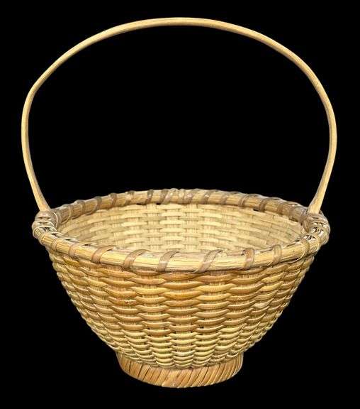 Vintage McAdams Hand Woven Basket Made in New Middletown, IN image