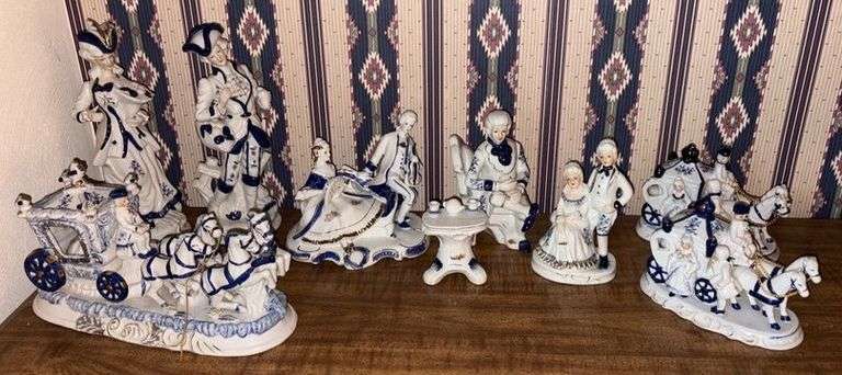 Vintage Blue/White Victorian Themed Figurines image