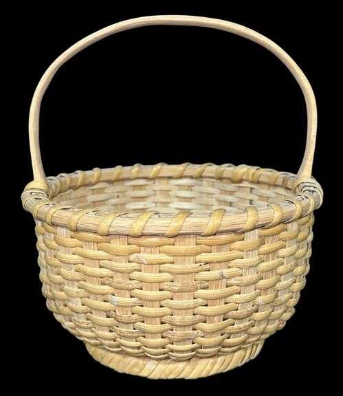 Vintage McAdams Hand Woven Basket Made in New Middletown, IN image