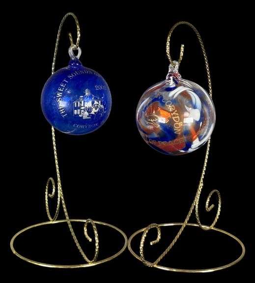 Zimmerman Art Glass 2001 & 2002 Christmas Ornaments image