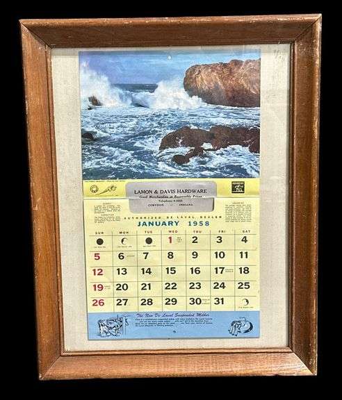 Lamon & Davis Hardware Corydon, IN 1958 Framed Calendar image