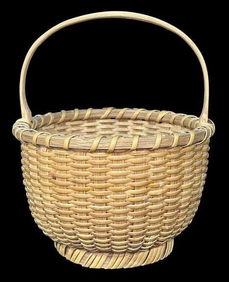 Vintage McAdams Hand Woven Basket Made in New Middletown, IN image