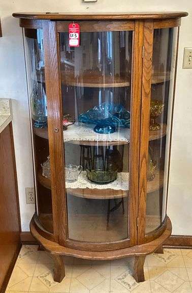 Modern Oak Bowfront Display Cabinet image