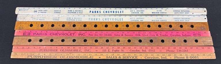 Parks Chevrolet, Capitol Motor Parts, Purkhiser Oldsmobile Corydon, IN Auto Theme Yardstick Collection image