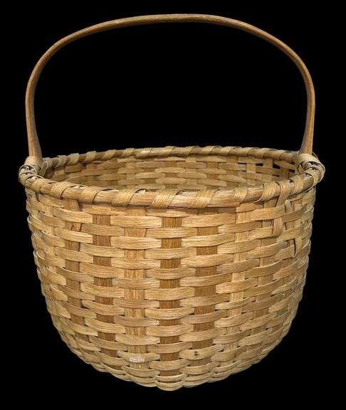 Vintage McAdams Hand Woven Basket Made in New Middletown, IN image
