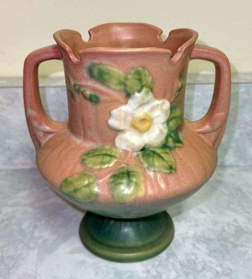 Vintage Roseville White Rose 146-6" Vase image
