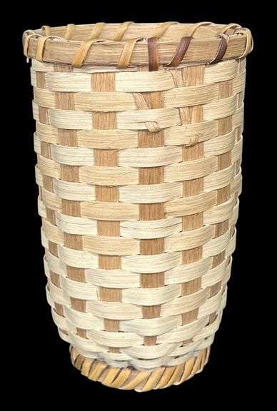 Vintage McAdams Hand Woven Basket Made in New Middletown, IN image