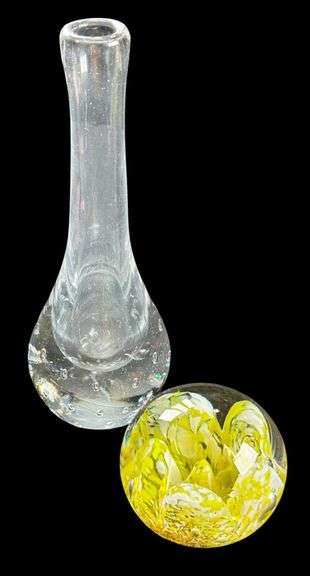 Zimmerman Art Glass Vase & Paperweight image