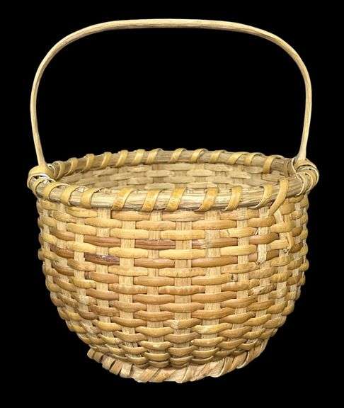 Vintage McAdams Hand Woven Basket Made in New Middletown, IN image