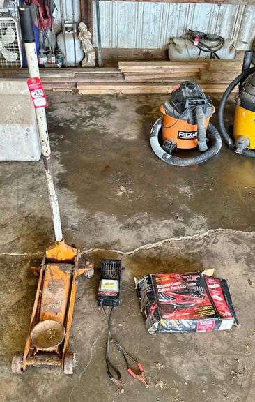 Floor Jack, Booster Cables & Battery Tester image