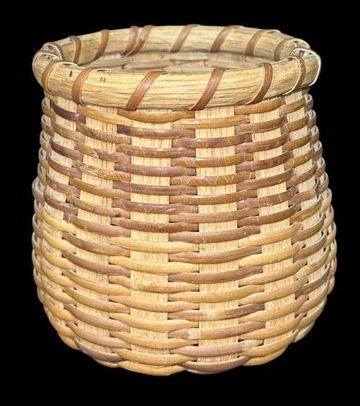 Vintage McAdams Hand Woven Basket Made in New Middletown, IN image