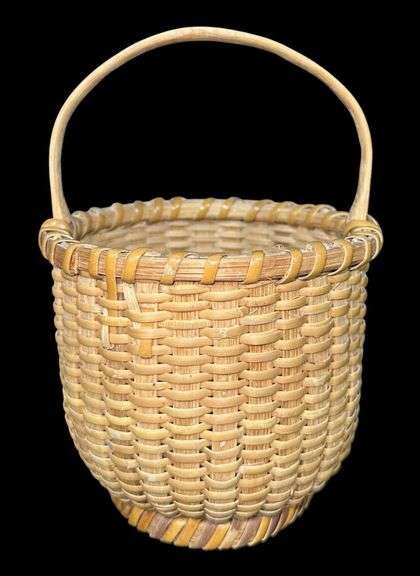 Vintage McAdams Hand Woven Basket Made in New Middletown, IN image