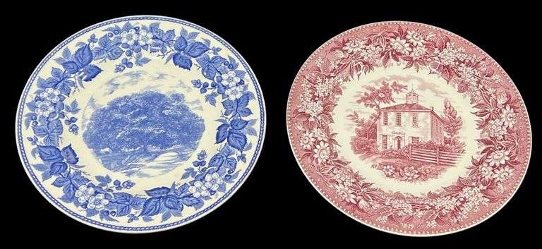 Constitution Elm & First State Capitol Wedgewood Plates image