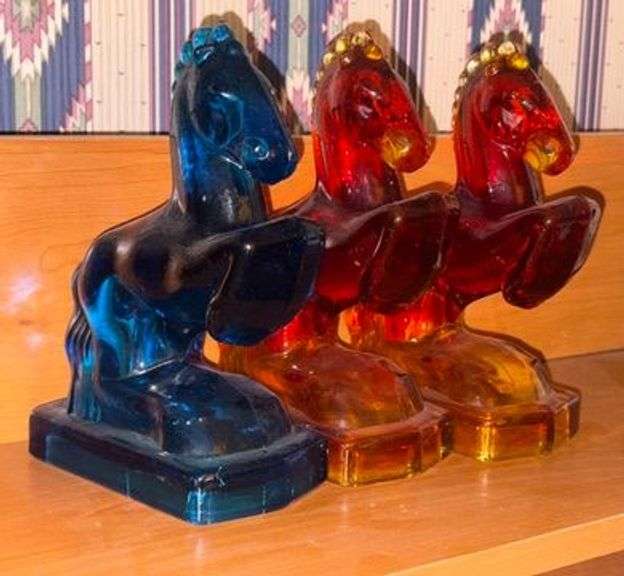 LE Smith Glass Horse Book Ends image
