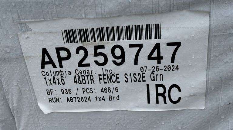 Western Red Cedar Fence Pickets