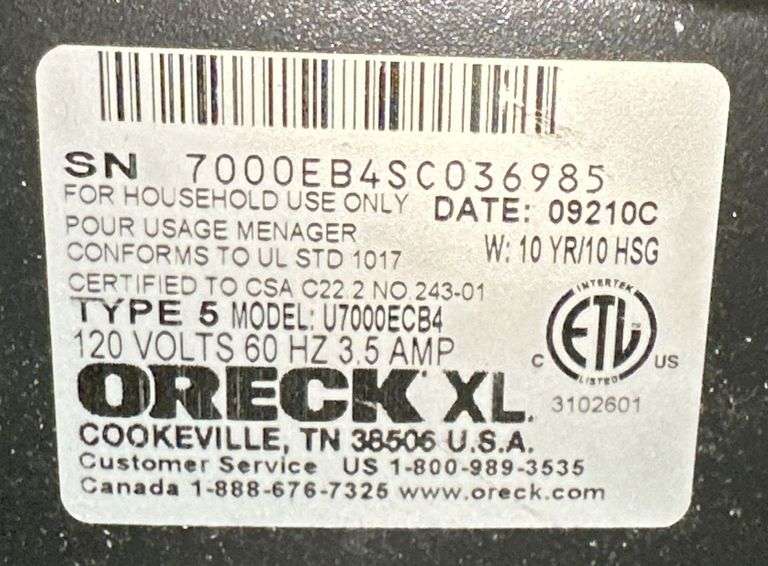 Oreck XL Lightweight Upright Vacuum