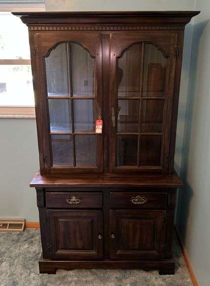 Glass Front Cupboard & Dresser with Mirror
