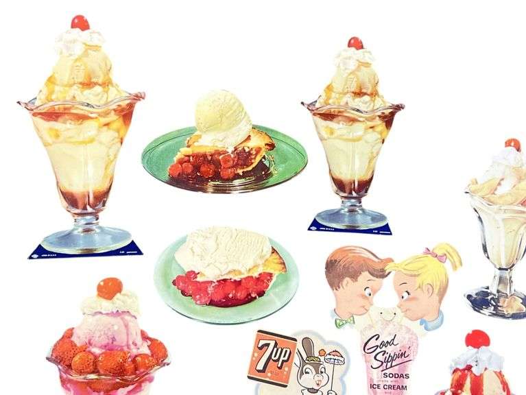 Soda Fountain Carboard Advertising Cutouts