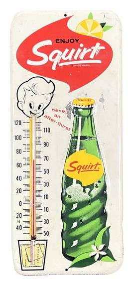 Squirt Soda Thermometer & Carboard Display