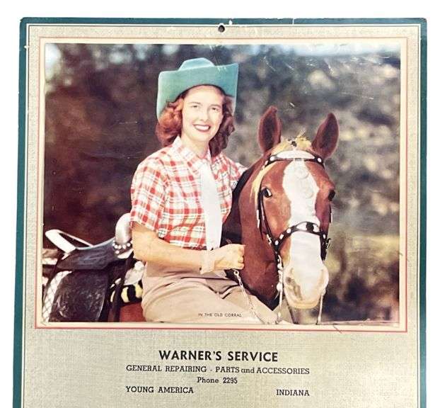 Warner's Service Gas Station "Young America-Indiana" 1955 Calendar