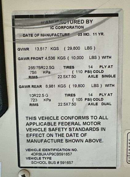 2012 International IC CE 48-Passenger Bus
