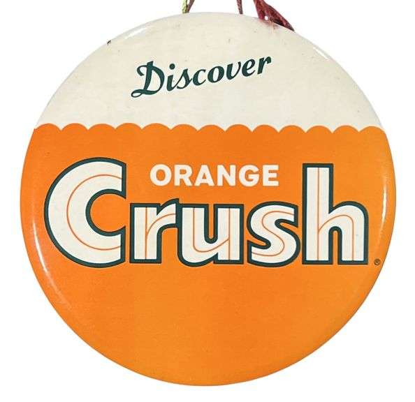 Orange-Crush Celluloid Button Sign