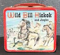 1955 Alladin "Wild Bill Hickock and Jingles" Metal Lunch Box with Thermos