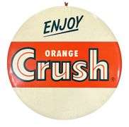 Orange-Crush Celluloid Button Sign